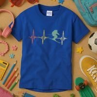 Ski Snowboard Skiing Heartbeat Snow Mountain Winter Skier Cool Gift Kids T-Shirt thumb 3
