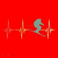 Ski Snowboard Skiing Heartbeat Snow Mountain Winter Skier Cool Gift Santa Hat thumb 1