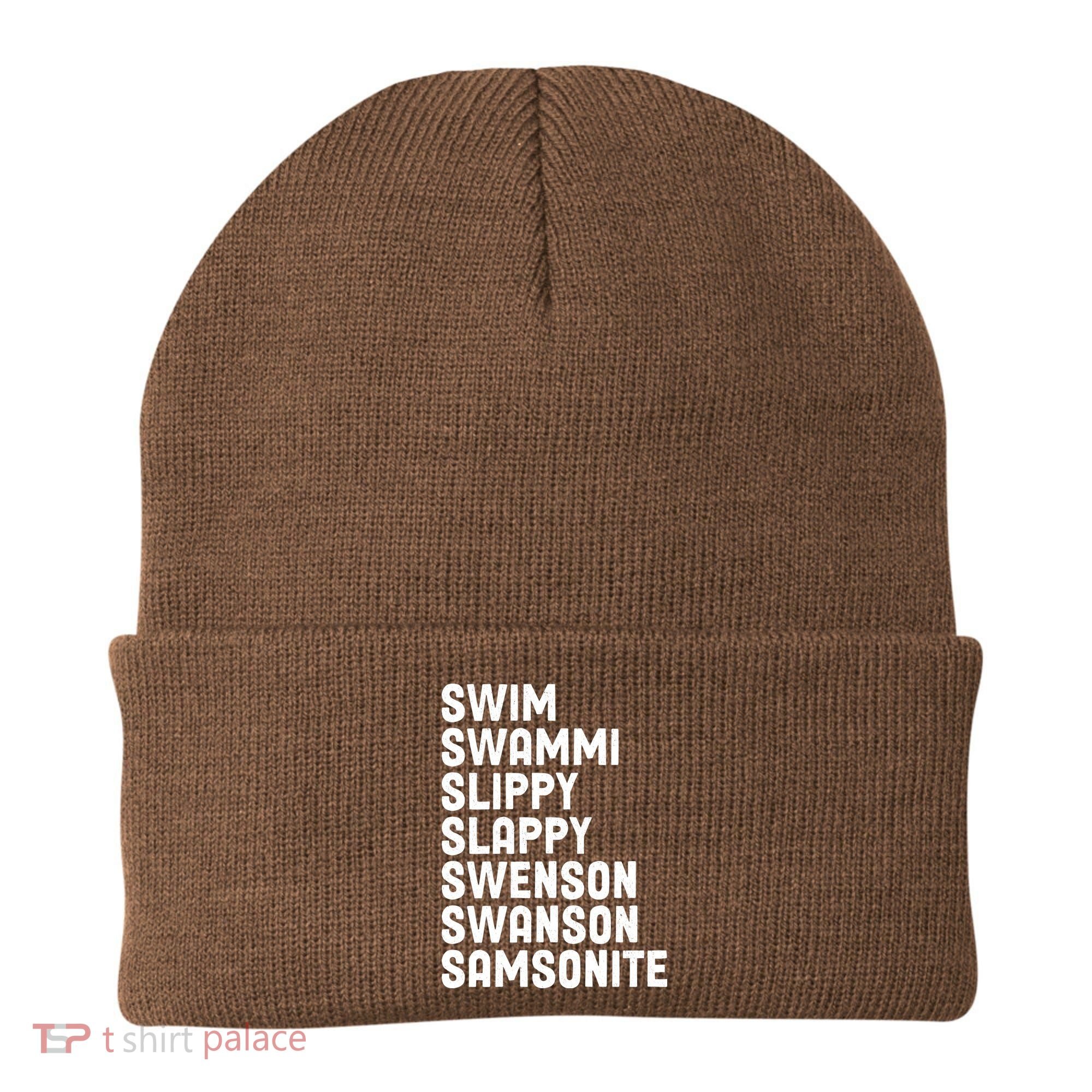 Swammi Slippy Slappy Swenson Swanson Samsonite Beanie