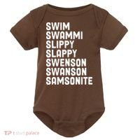Swammi Slippy Slappy Swenson Swanson Samsonite Baby Bodysuit thumb 0