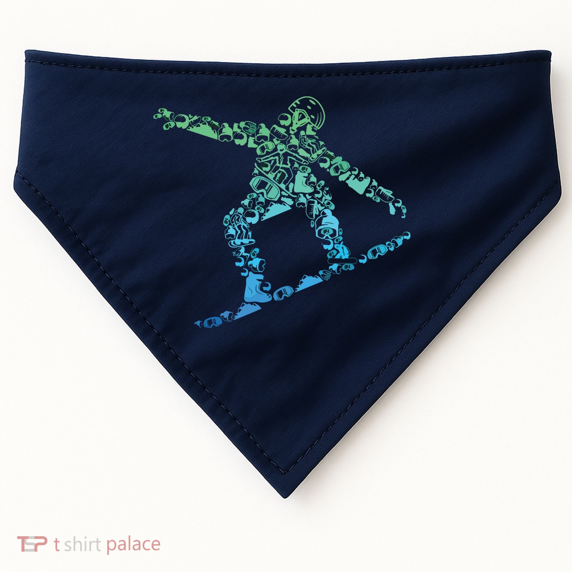 Snowboard Snowboarder Snowboarding USA-Made Doggie Bandana
