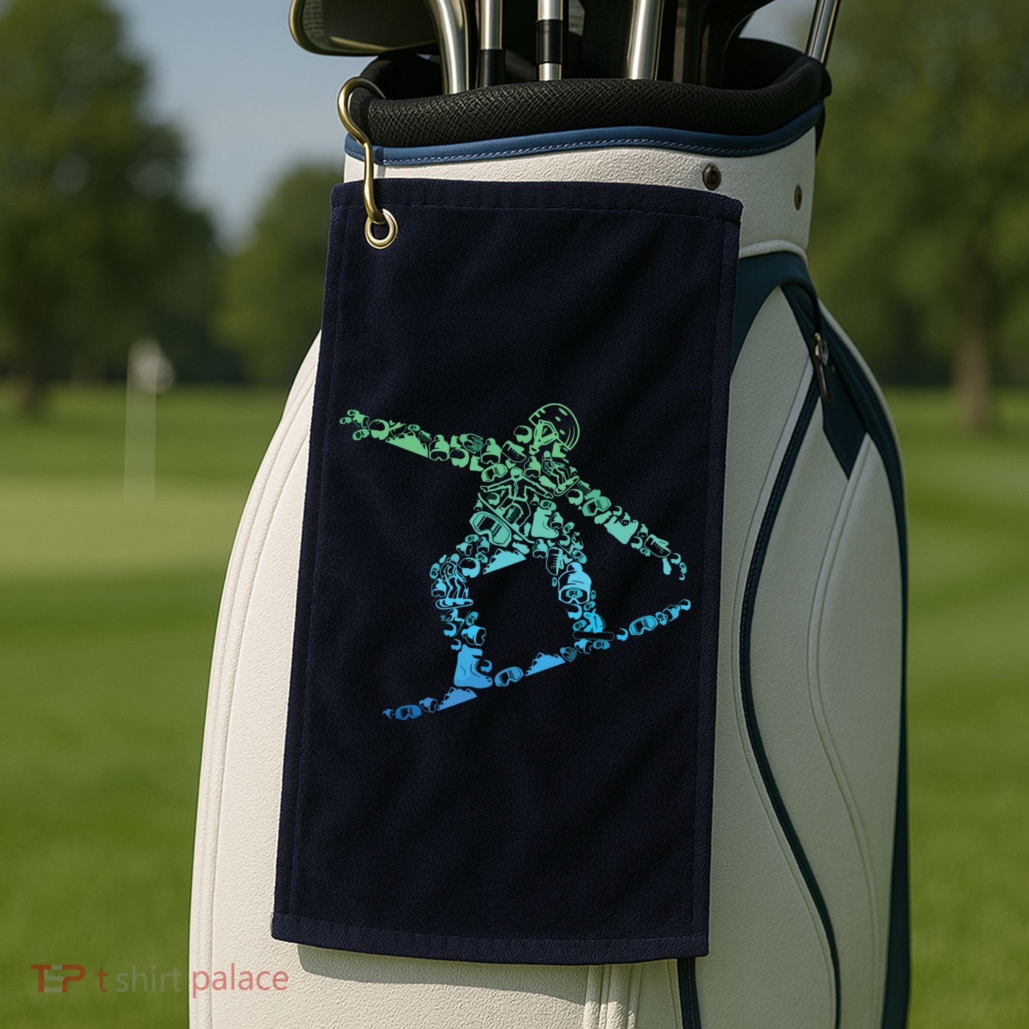 Snowboard Snowboarder Snowboarding Golf Towel