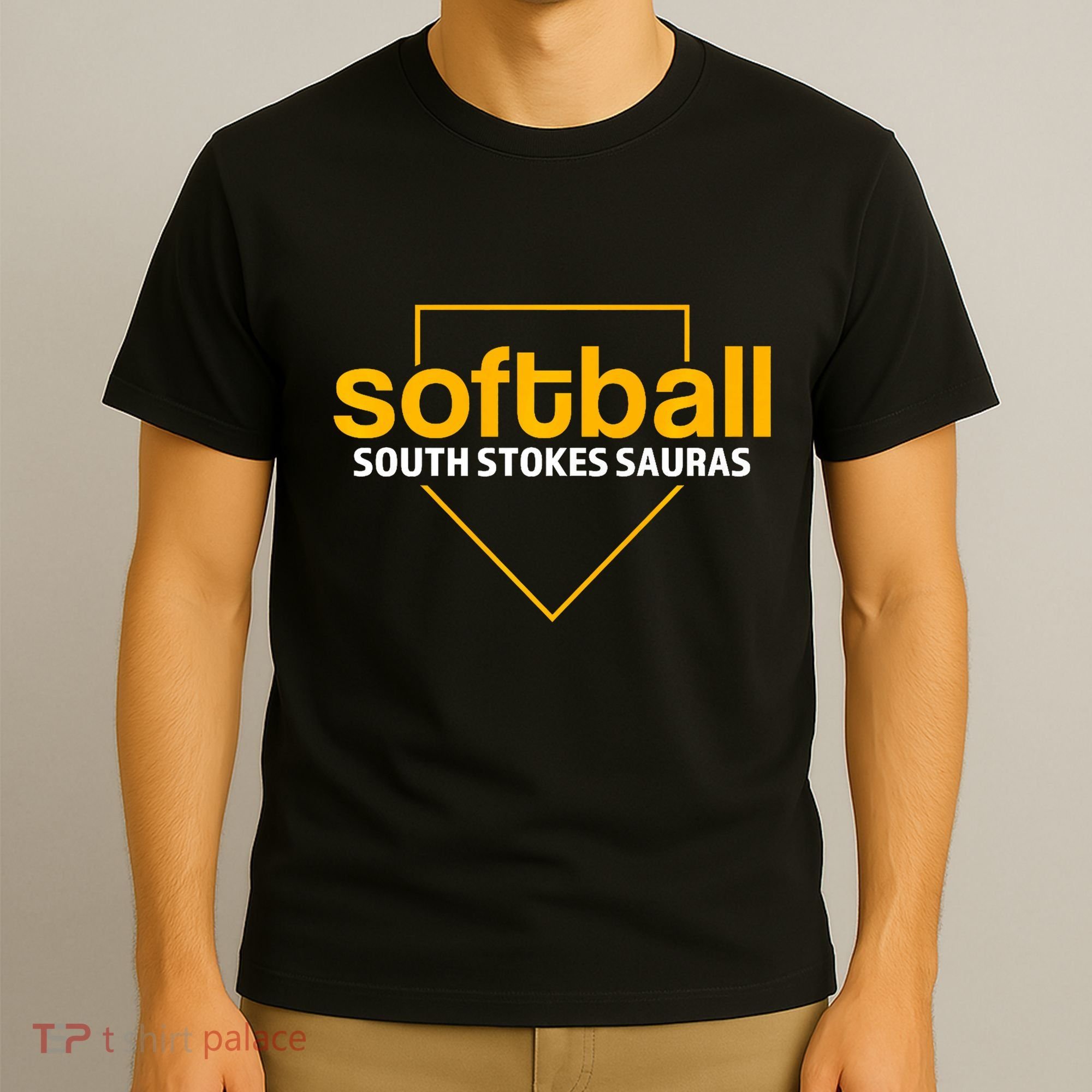 South Stokes Sauras Softball Home Plate T-Shirt