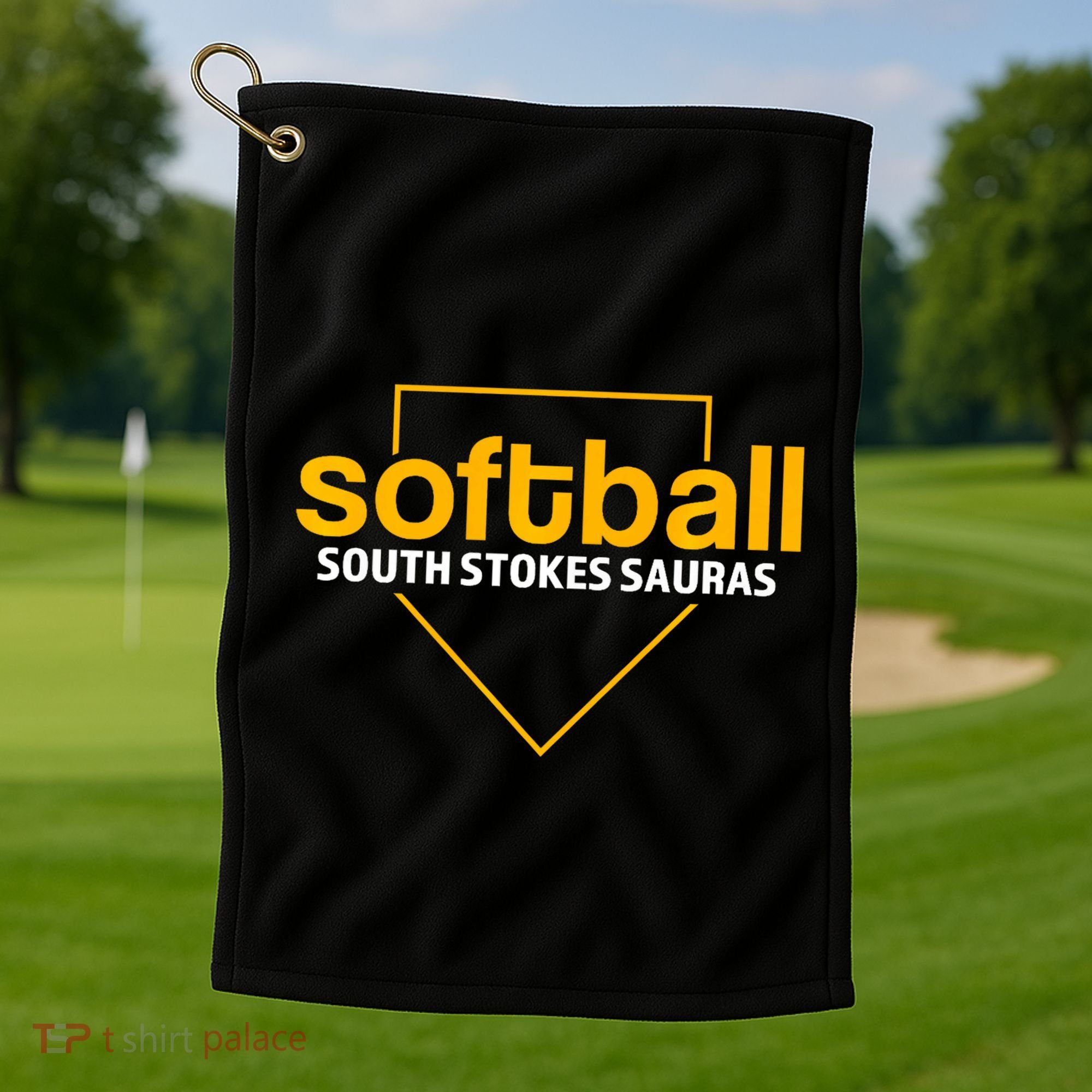 South Stokes Sauras Softball Home Plate Golf Towel
