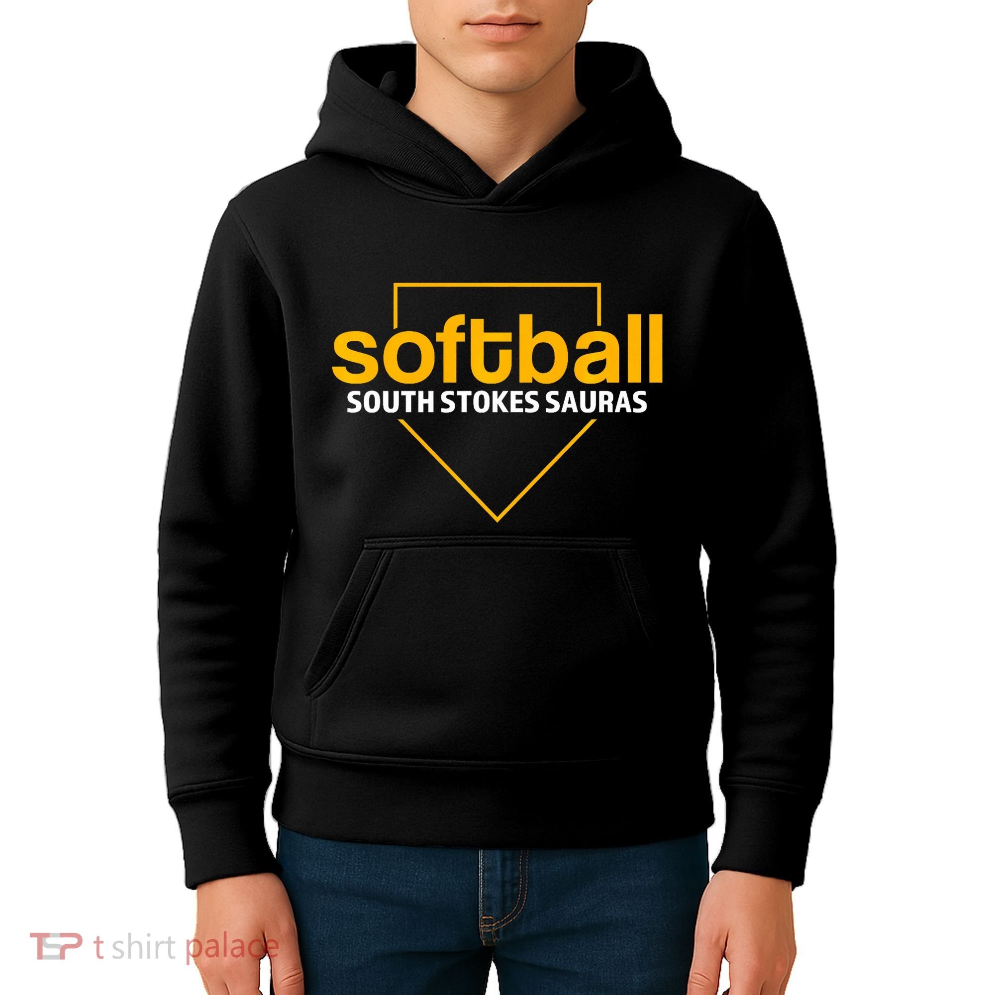 South Stokes Sauras Softball Home Plate Kids Hoodie