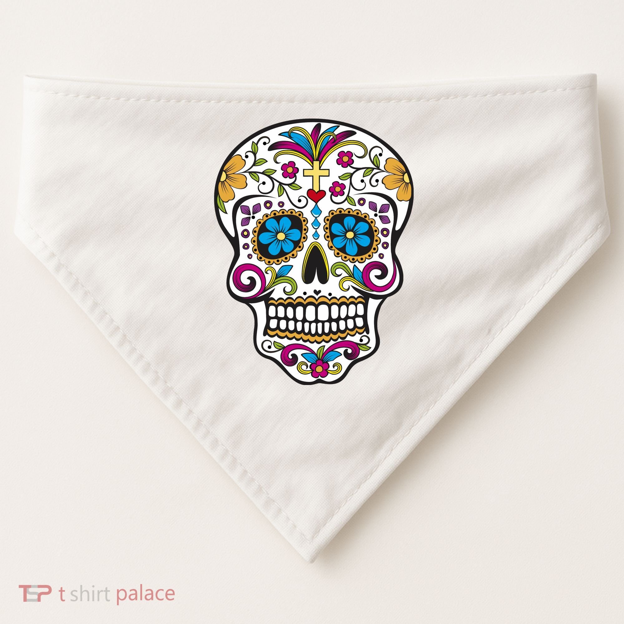 Sugar Skull USA-Made Doggie Bandana