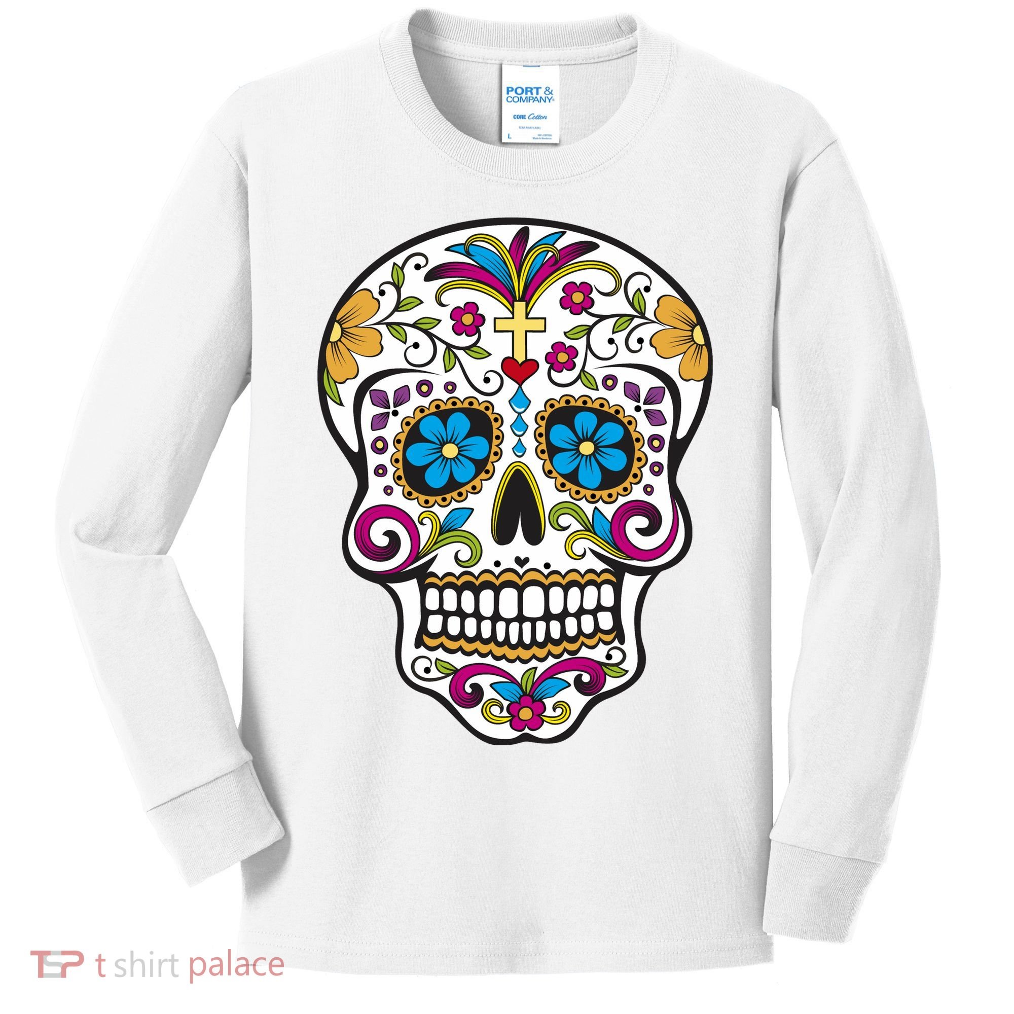 Sugar Skull Kids Long Sleeve Shirt