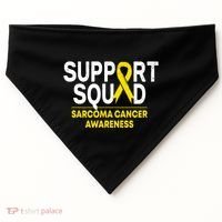 Support Squad Sarcoma Cancer Awareness Yellow Ribbon Team Gift USA-Made Doggie Bandana thumb 0