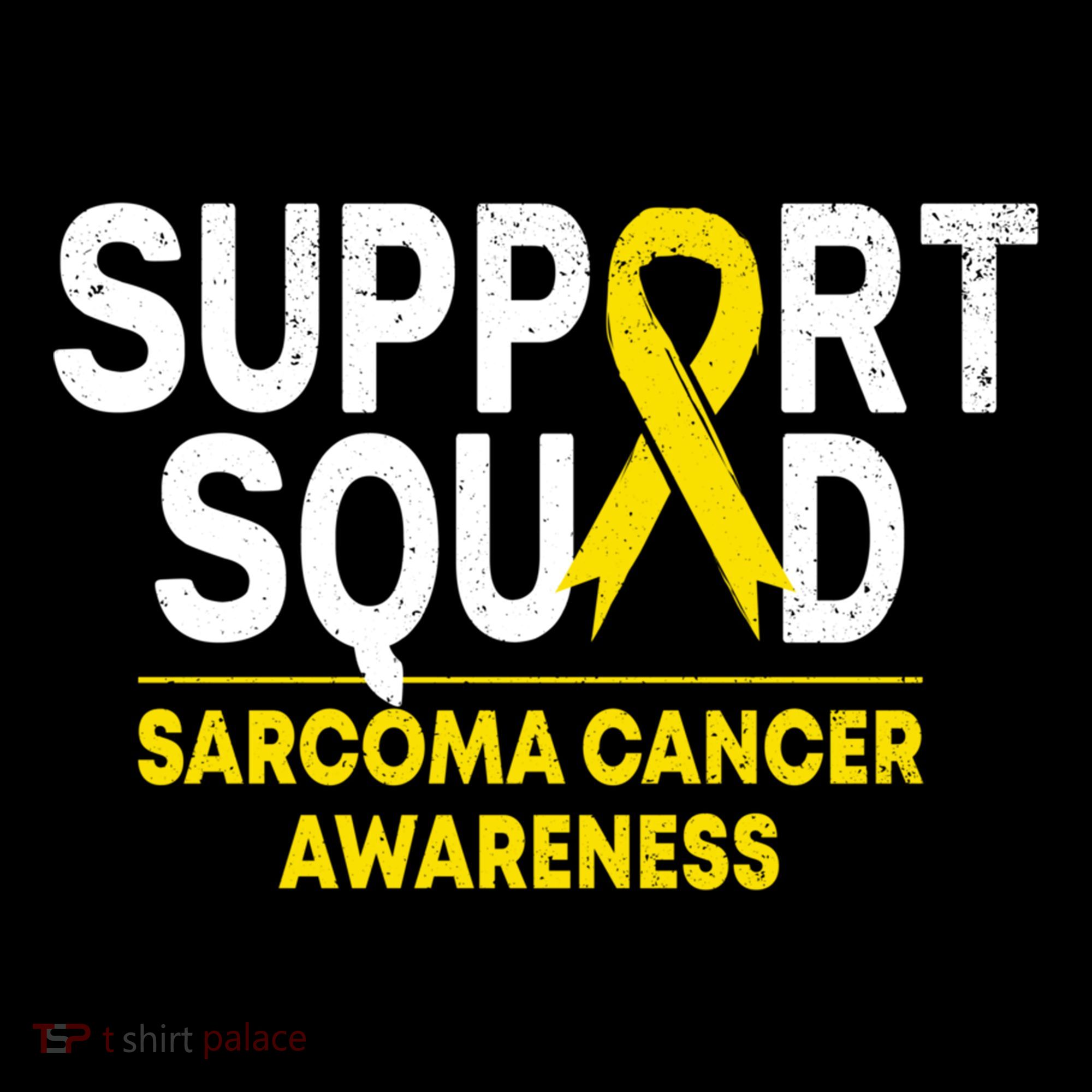 Support Squad Sarcoma Cancer Awareness Yellow Ribbon Team Gift Women's Hoodie