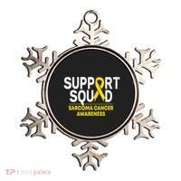 Support Squad Sarcoma Cancer Awareness Yellow Ribbon Team Gift Ornament thumb 0