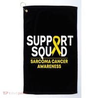 Support Squad Sarcoma Cancer Awareness Yellow Ribbon Team Gift Golf Towel thumb 0