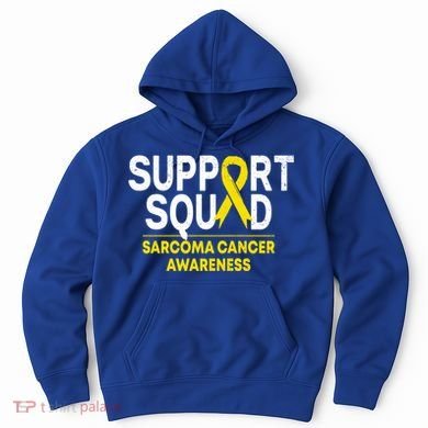 Support Squad Sarcoma Cancer Awareness Yellow Ribbon Team Gift Hoodie