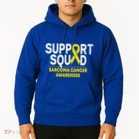 Support Squad Sarcoma Cancer Awareness Yellow Ribbon Team Gift Hoodie thumb 2