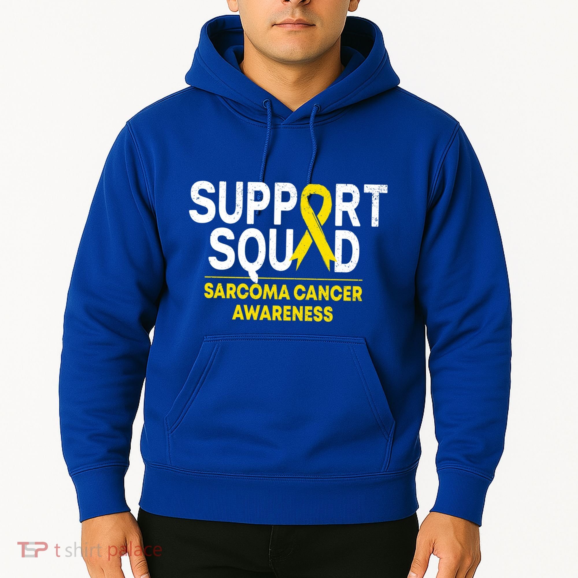 Support Squad Sarcoma Cancer Awareness Yellow Ribbon Team Gift Hoodie