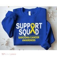 Support Squad Sarcoma Cancer Awareness Yellow Ribbon Team Gift Sweatshirt thumb 2