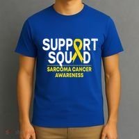 Support Squad Sarcoma Cancer Awareness Yellow Ribbon Team Gift T-Shirt thumb 3