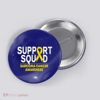 Support Squad Sarcoma Cancer Awareness Yellow Ribbon Team Gift Button thumb 0