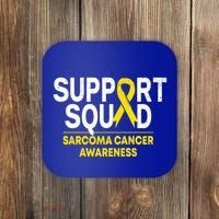 Support Squad Sarcoma Cancer Awareness Yellow Ribbon Team Gift Coaster thumb 0