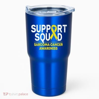 Support Squad Sarcoma Cancer Awareness Yellow Ribbon Team Gift Tumbler