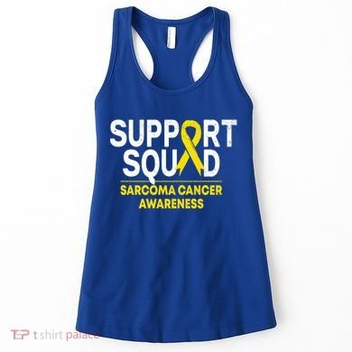 Support Squad Sarcoma Cancer Awareness Yellow Ribbon Team Gift Women's Tank Top