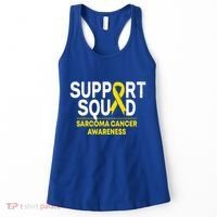 Support Squad Sarcoma Cancer Awareness Yellow Ribbon Team Gift Women's Tank Top thumb 0