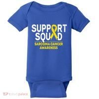 Support Squad Sarcoma Cancer Awareness Yellow Ribbon Team Gift Baby Bodysuit thumb 0