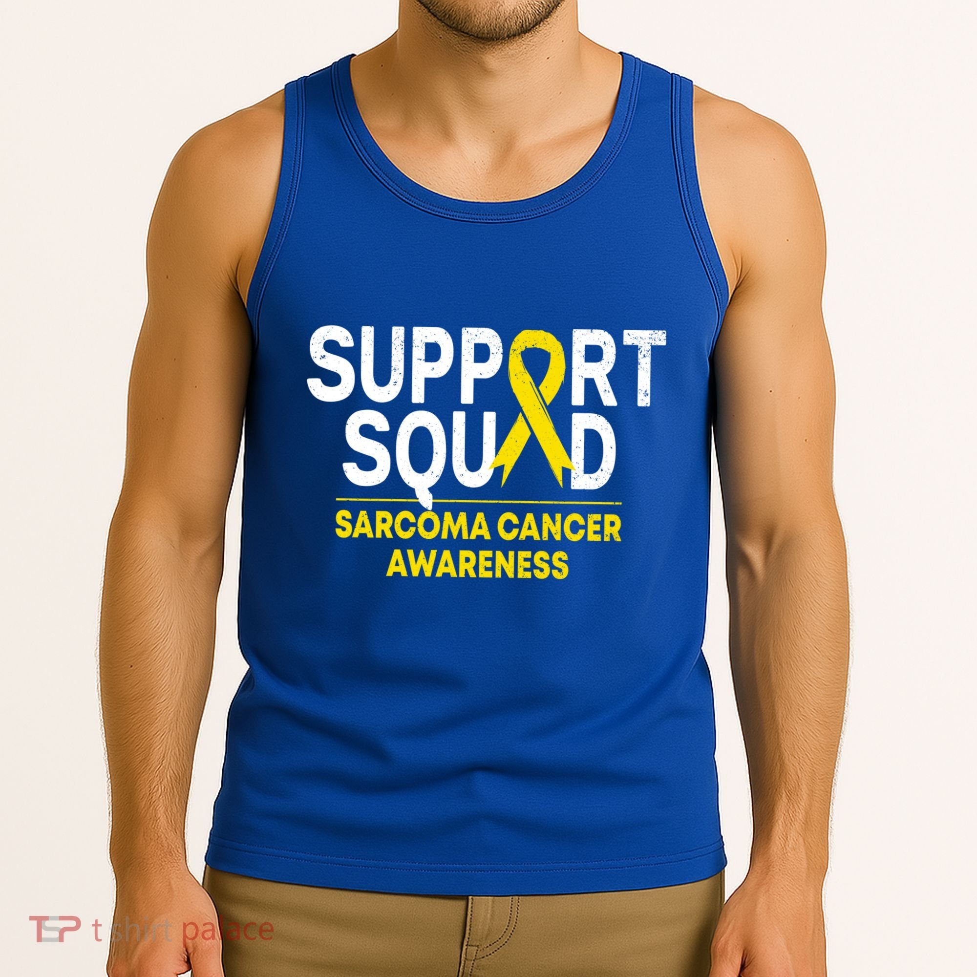 Support Squad Sarcoma Cancer Awareness Yellow Ribbon Team Gift Tank Top