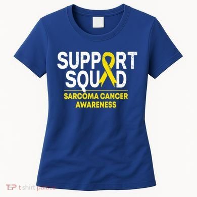 Support Squad Sarcoma Cancer Awareness Yellow Ribbon Team Gift Women's T-Shirt