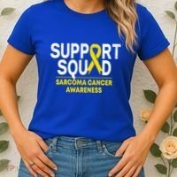 Support Squad Sarcoma Cancer Awareness Yellow Ribbon Team Gift Women's T-Shirt thumb 2