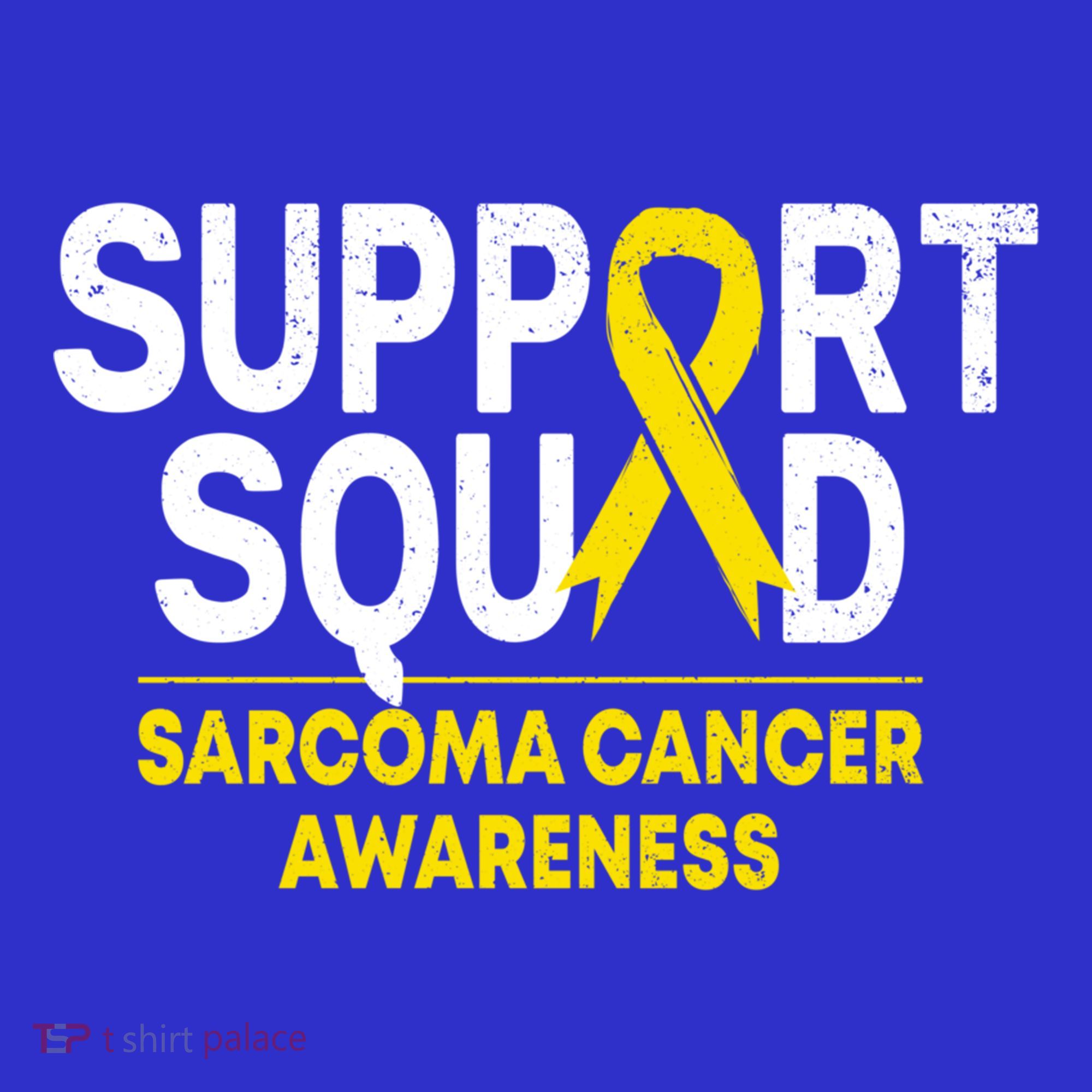 Support Squad Sarcoma Cancer Awareness Yellow Ribbon Team Gift Women's T-Shirt