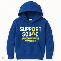 Support Squad Sarcoma Cancer Awareness Yellow Ribbon Team Gift Kids Hoodie thumb 0