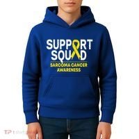 Support Squad Sarcoma Cancer Awareness Yellow Ribbon Team Gift Kids Hoodie thumb 4