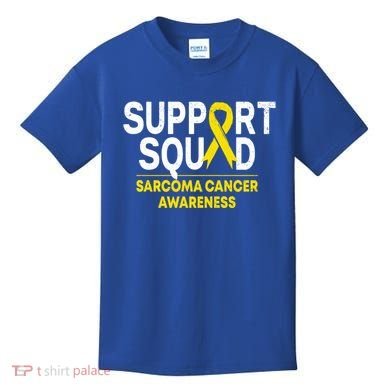 Support Squad Sarcoma Cancer Awareness Yellow Ribbon Team Gift Kids T-Shirt