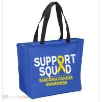 Support Squad Sarcoma Cancer Awareness Yellow Ribbon Team Gift Tote Bag thumb 2