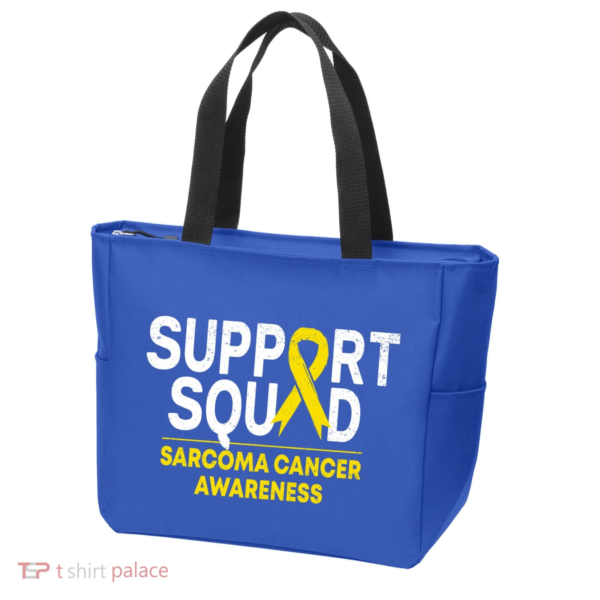 Support Squad Sarcoma Cancer Awareness Yellow Ribbon Team Gift Tote Bag