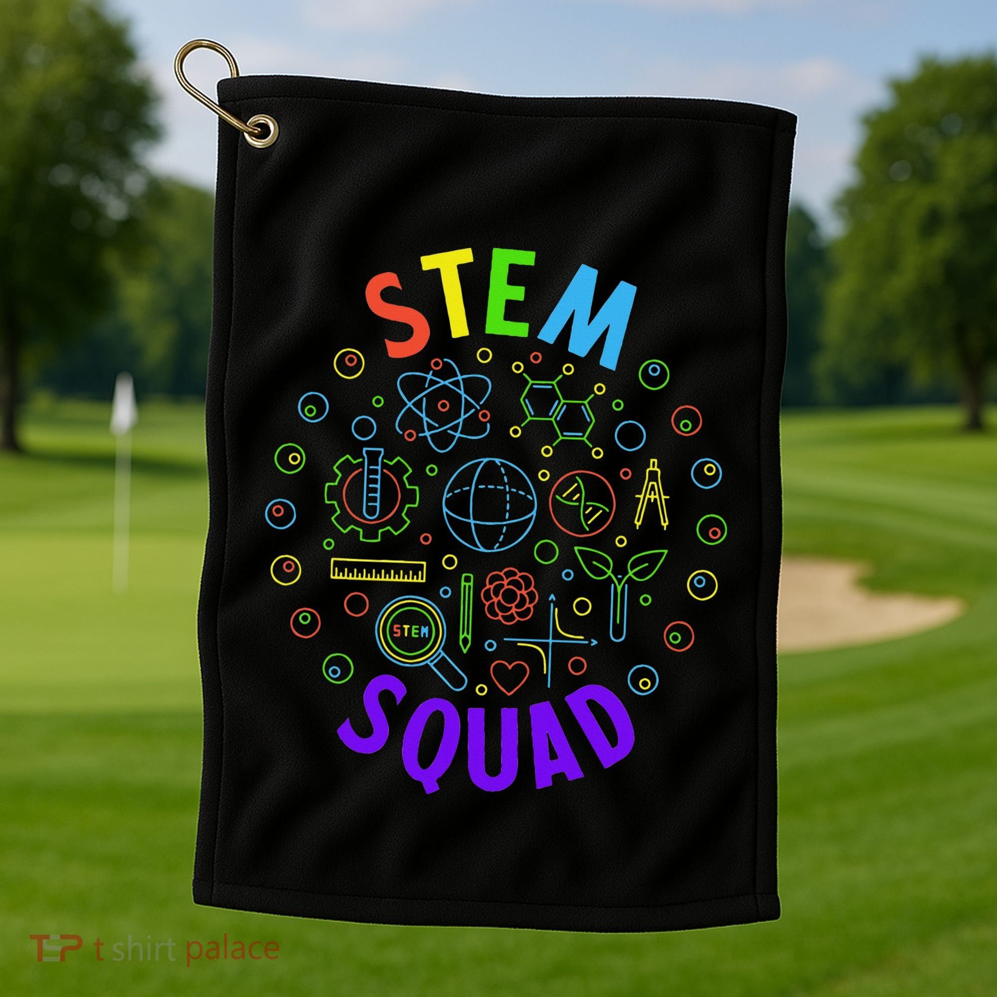 Stem Squad Science Technology Engineering And Math Golf Towel