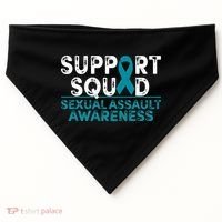 Support Squad Sexual Assault Awareness Month Teal Ribbon USA-Made Doggie Bandana thumb 0