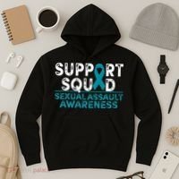 Support Squad Sexual Assault Awareness Month Teal Ribbon Hoodie thumb 3
