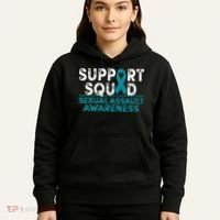 Support Squad Sexual Assault Awareness Month Teal Ribbon Hoodie thumb 5
