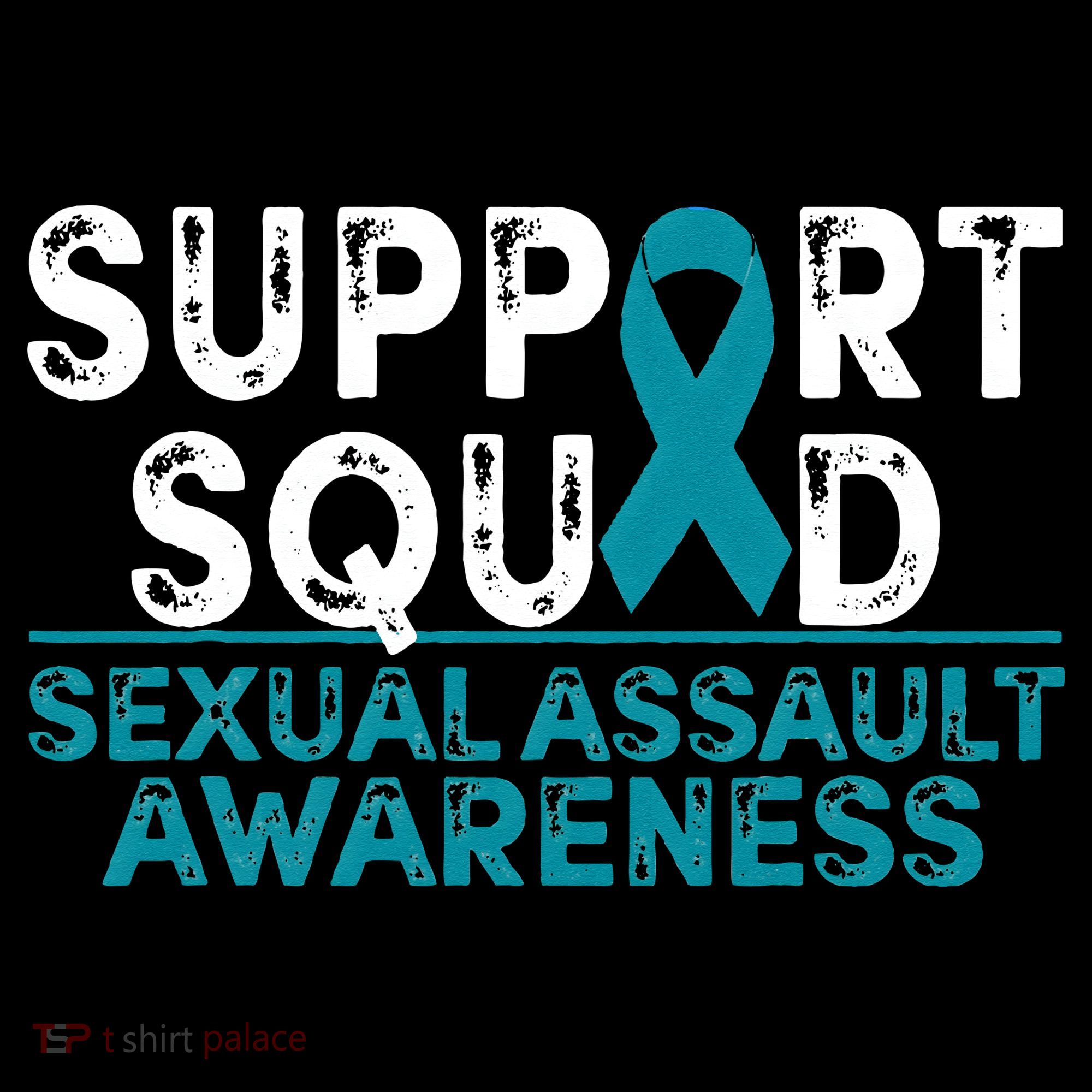 Support Squad Sexual Assault Awareness Month Teal Ribbon Hoodie
