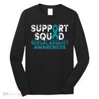 Support Squad Sexual Assault Awareness Month Teal Ribbon Long Sleeve Shirt thumb 0
