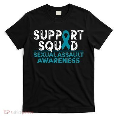 Support Squad Sexual Assault Awareness Month Teal Ribbon T-Shirt