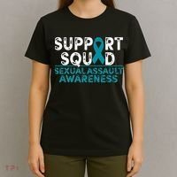 Support Squad Sexual Assault Awareness Month Teal Ribbon T-Shirt thumb 4