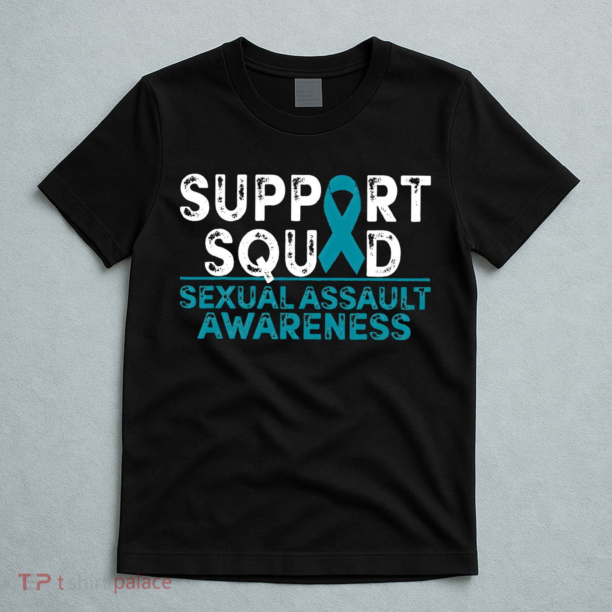 Support Squad Sexual Assault Awareness Month Teal Ribbon T-Shirt