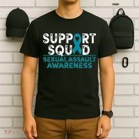 Support Squad Sexual Assault Awareness Month Teal Ribbon T-Shirt thumb 6