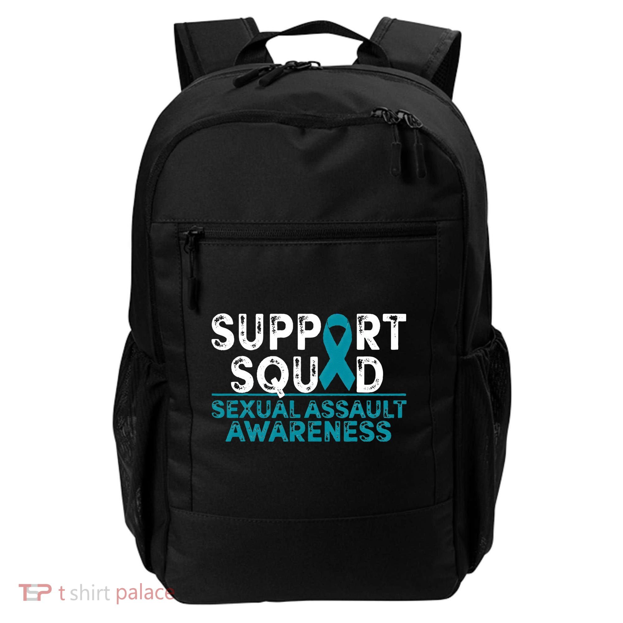 Support Squad Sexual Assault Awareness Month Teal Ribbon Backpack