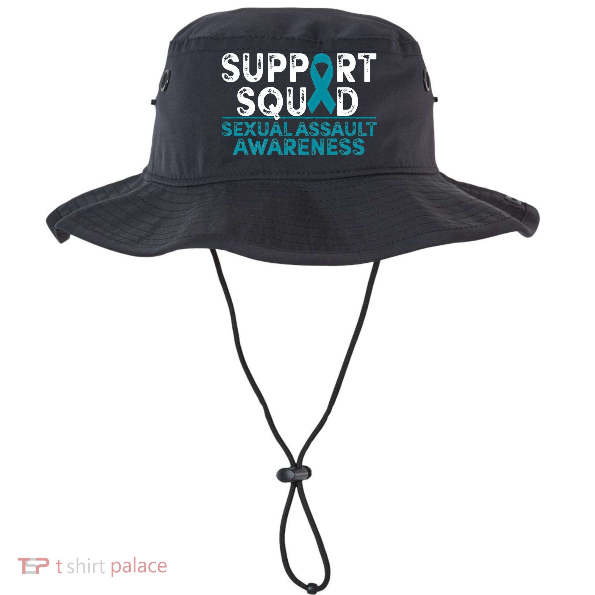 Support Squad Sexual Assault Awareness Month Teal Ribbon Bucket Hat