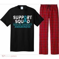 Support Squad Sexual Assault Awareness Month Teal Ribbon Pajama Set thumb 0