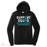 Support Squad Sexual Assault Awareness Month Teal Ribbon Women's Hoodie thumb 0