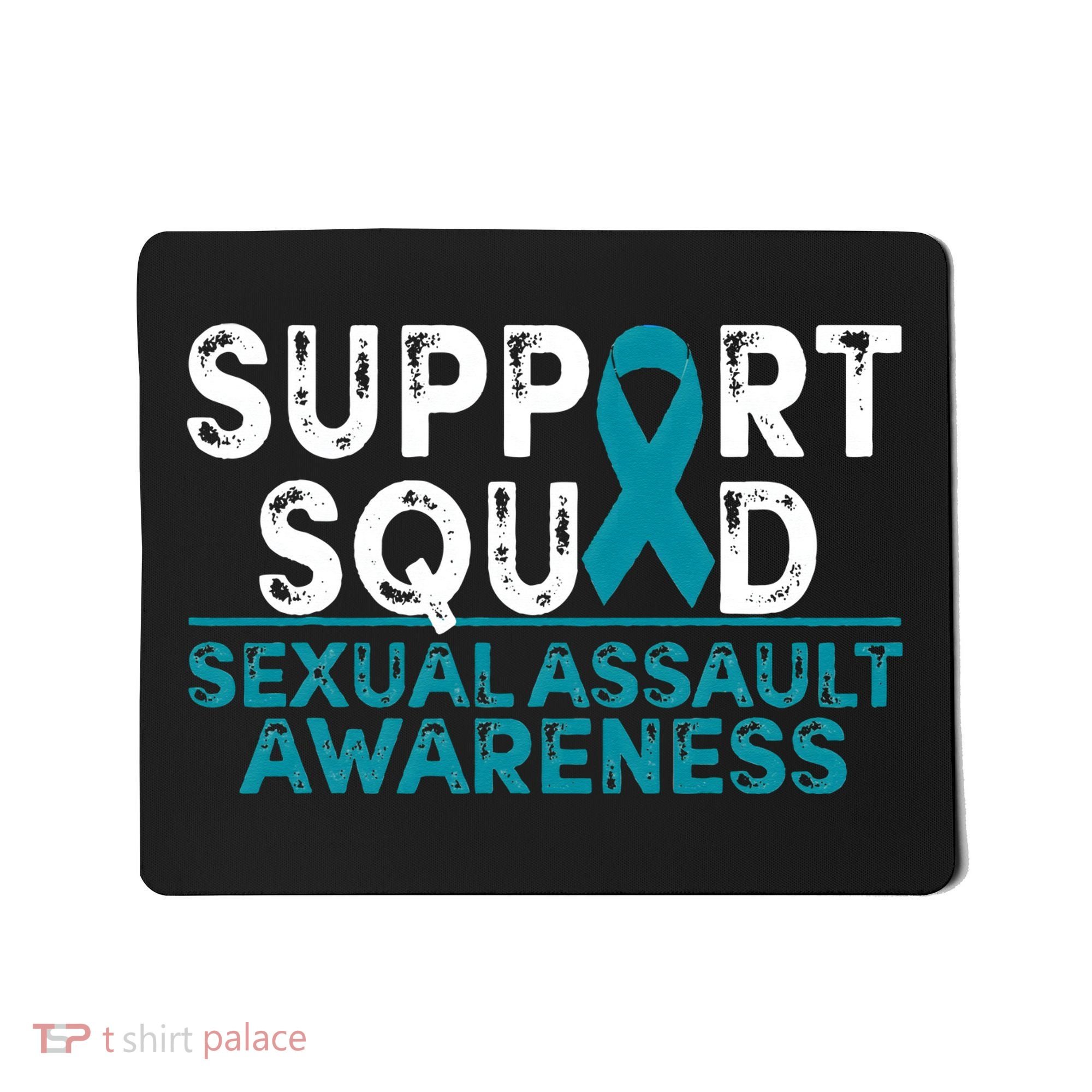 Support Squad Sexual Assault Awareness Month Teal Ribbon Mousepad